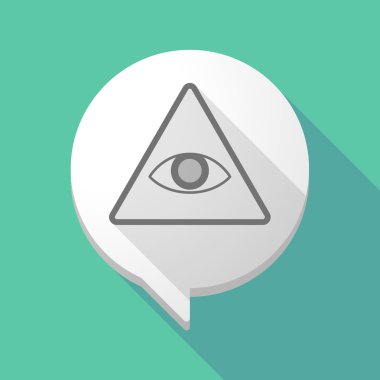 Uzun gölge çizgi roman balon ile bütün bir gören göz