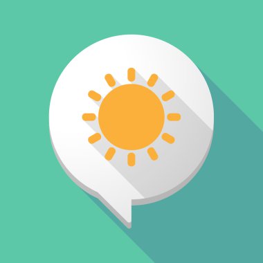 Uzun gölge çizgi roman balon bir güneş ile