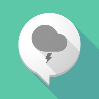 Uzun gölge çizgi roman balon ile fırtınalı bir bulut