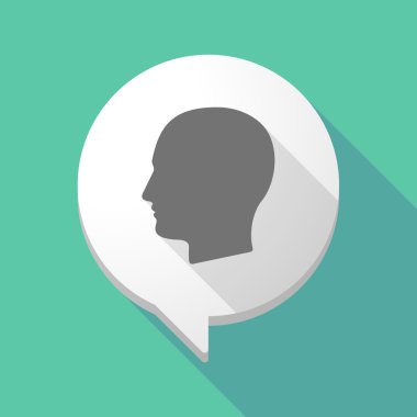 Uzun gölge çizgi roman balon erkek bir kafa ile