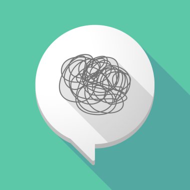 Uzun gölge çizgi roman balon bir doodle ile