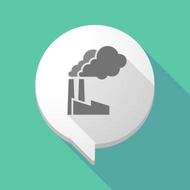 Uzun gölge çizgi roman balon bir fabrika ile