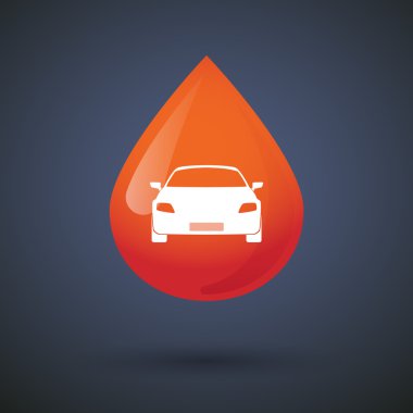 Bir araba ile kan damla simgesi