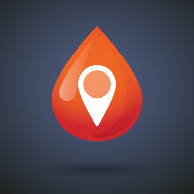 Kan açılan bir harita işareti simgesiyle