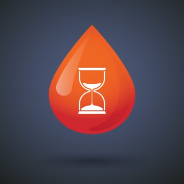 Kan damla simgesi bir kum saati ile