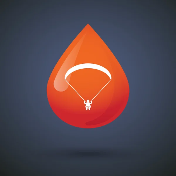 Εικονίδιο σταγόνα αίματος με ένα αλεξίπτωτο — Διανυσματικό Αρχείο