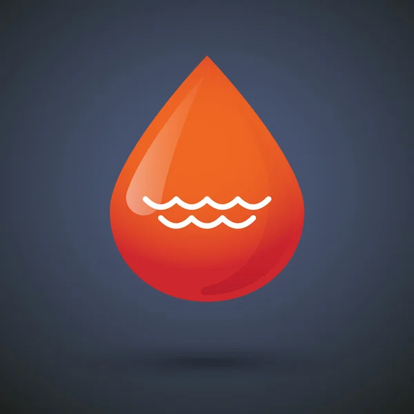 Icono de gota de sangre con un signo de agua — Vector de stock