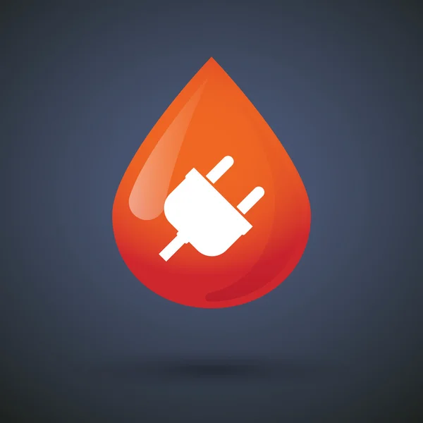 Icono de gota de sangre con un enchufe — Vector de stock