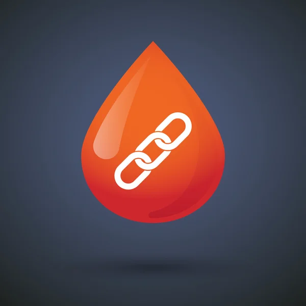 Blood drop icon with a chain — Stock Vector