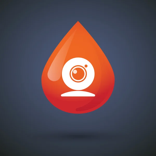 Blood drop icon with a web cam — Stock Vector