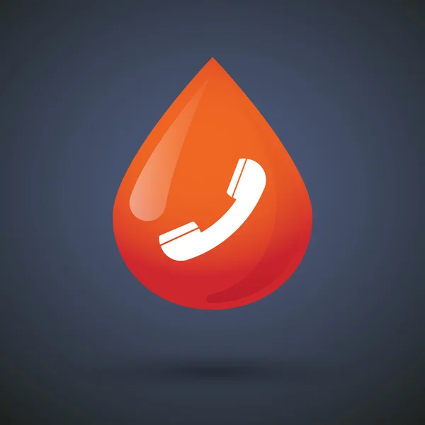 Blood drop icon with a phone — Stock Vector