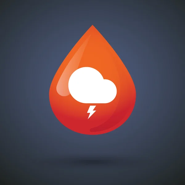 Icono de gota de sangre con una nube tormentosa — Vector de stock