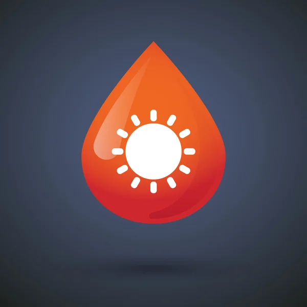 Blood drop icon with a sun — Stock Vector