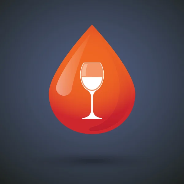 Bir kadeh şarap ile kan damla simgesi — Stok Vektör
