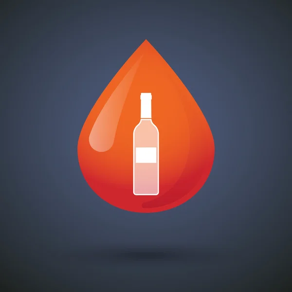 带一瓶酒的血滴图标 — 图库矢量图片