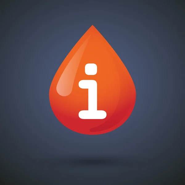 Blood drop icon with an info sign — Stock Vector