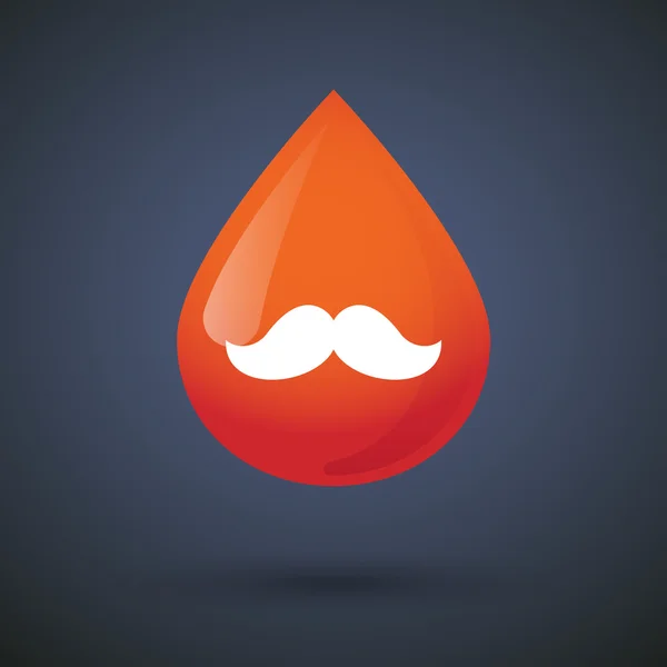 Blood drop icon with a moustache — Stock Vector