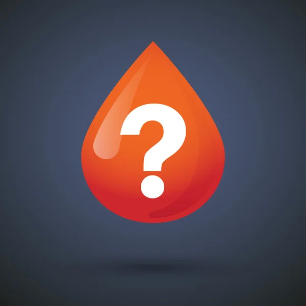 Icono de gota de sangre con un signo de interrogación — Vector de stock