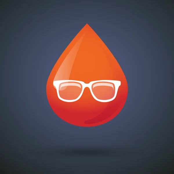 Blood drop icon with a glasses — Stock Vector