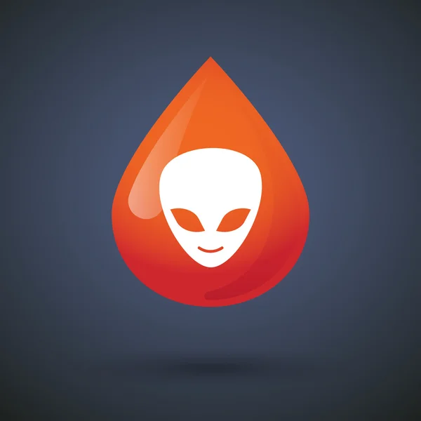 Blood drop icon with an alien face — Stock Vector