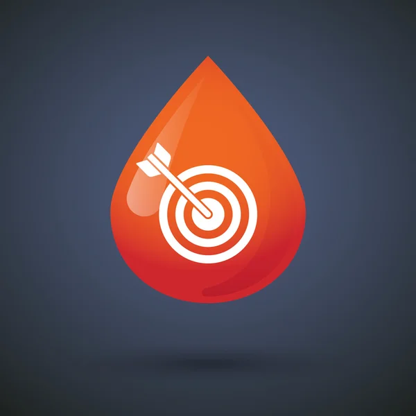 Icono de gota de sangre con un tablero de dardos — Vector de stock