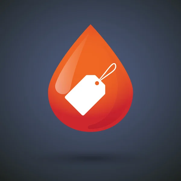 Bluttropfen-Symbol mit einem Etikett — Stockvektor