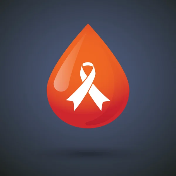 Blood drop icon with an awareness ribbon — Stock Vector