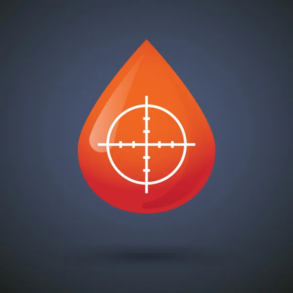 Icono de gota de sangre con una cruz — Vector de stock