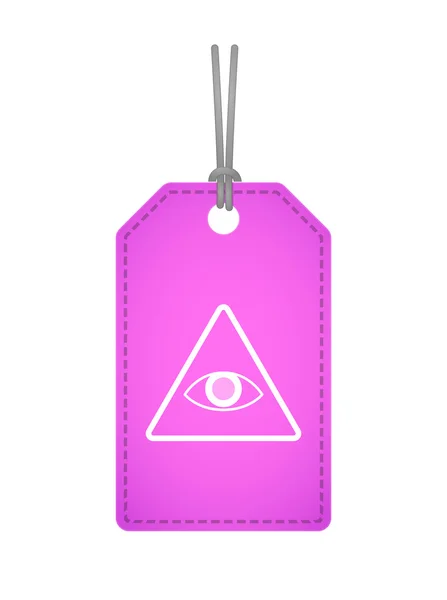 Isolated label icon with an all seeing eye — Stock Vector