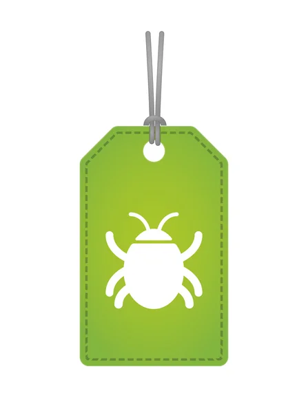 Isoliertes Etikettensymbol mit einem Bug — Stockvektor