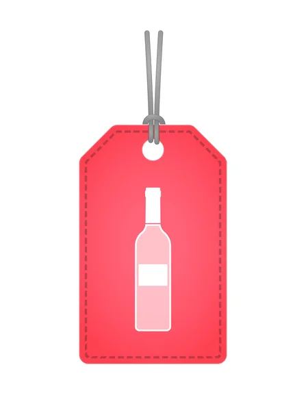 Isolated label icon with a bottle of wine — Stock Vector