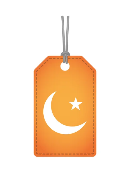 Isolated label icon with an islam sign — Stock Vector