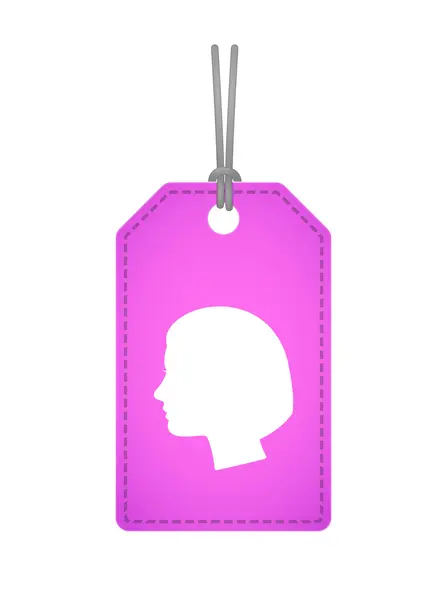 Isolierte Etikettensymbole mit weiblichem Kopf — Stockvektor