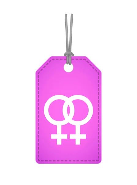 Isolato etichetta icona con un segno lesbica — Vettoriale Stock