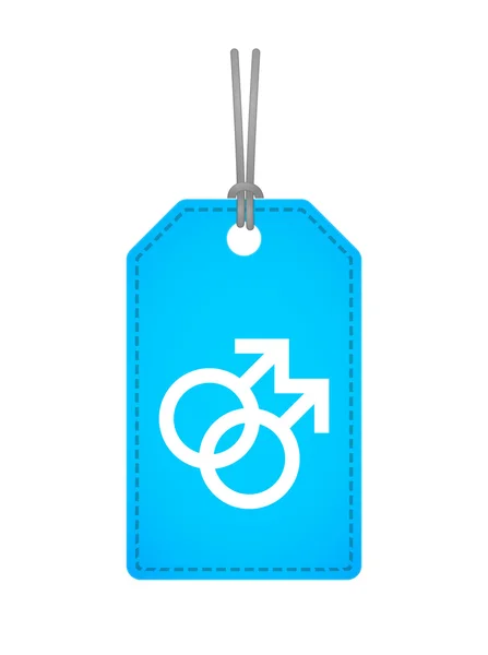 Isoliertes Etikettensymbol mit einem Schwulenschild — Stockvektor