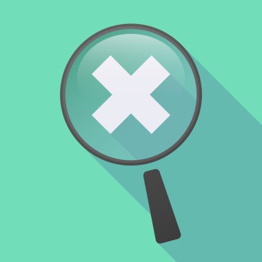 Uzun gölge büyüteç simgesini bir x işareti ile