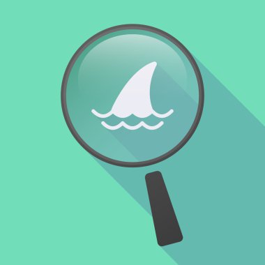 Uzun bir Köpekbalığı yüzgeci ile gölge Büyüteç simgesi