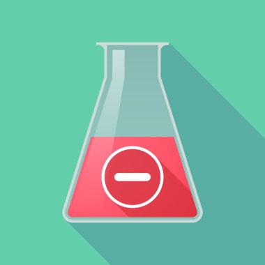 Uzun gölge kimyasal test tüpü şişesi çıkarma işareti ile