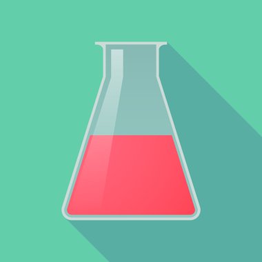 Uzun gölge kırmızı kimyasal test tüpü şişesi