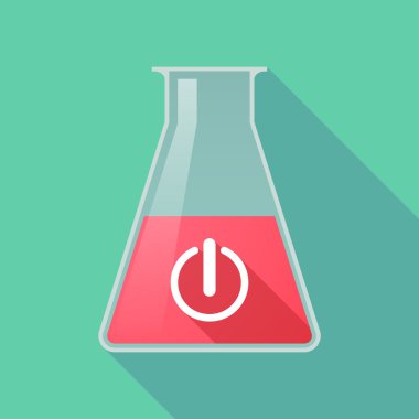 Uzun gölge kimyasal test tüpü şişesi bir kapama düğmesi ile