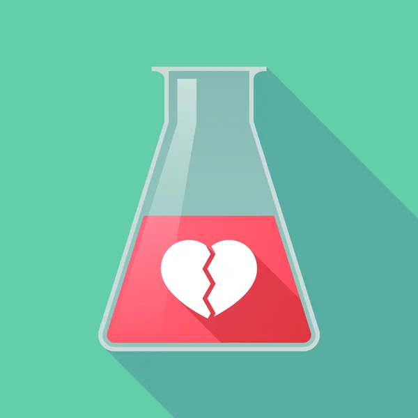Σκιά καιρό φιάλη χημική δοκιμαστικό σωλήνα με μια σπασμένη καρδιά — Διανυσματικό Αρχείο