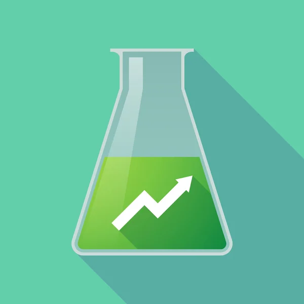 Frasco de tubo de ensayo químico de sombra larga con un gráfico — Archivo Imágenes Vectoriales