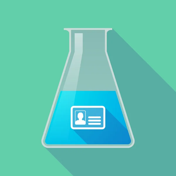 Frasco de tubo de ensayo químico de sombra larga con tarjeta de identificación — Archivo Imágenes Vectoriales