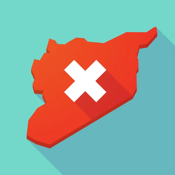 Uzun bir x işareti ile gölge Suriye Haritası — Stok Vektör