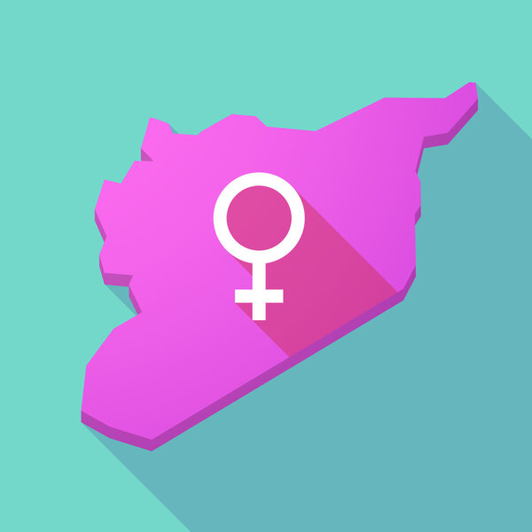 Длинная тень карта Сирии с женским знаком
