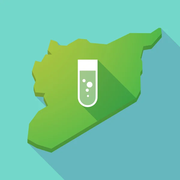 Σκιά καιρό Χάρτης Συρία με μια χημική δοκιμαστικό σωλήνα — Διανυσματικό Αρχείο