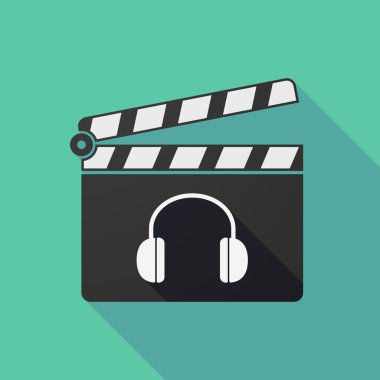 Uzun gölge clapper kurulu bir kulaklık ile
