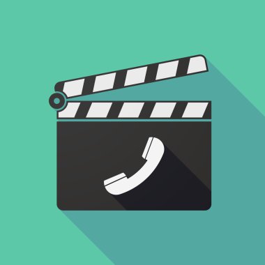 Uzun gölge clapper kurulu bir telefon ile