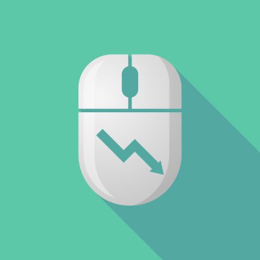 Kablosuz uzun gölge fare simgesi azalan bir grafik ile