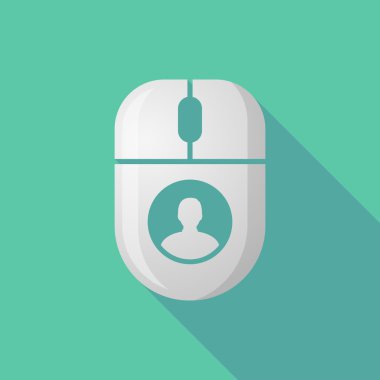 Kablosuz uzun gölge fare simgesi bir erkek avatar ile